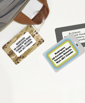 Grande étiquette pour sac